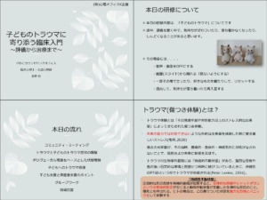 子どものトラウマに寄り添う臨床入門:評価から治療まで 配布資料の一部