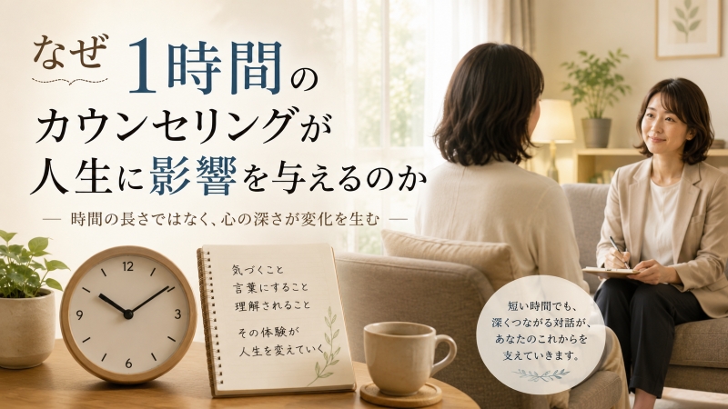 なぜ1時間のカウンセリングが人生に影響を与えるのか